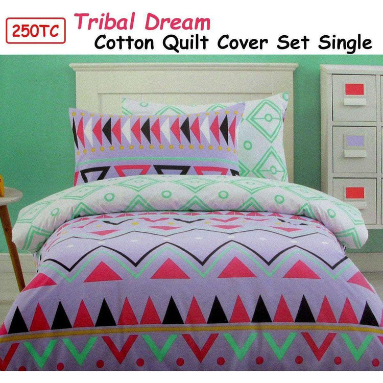 250TC Tribal Dream 100% Cotton Quilt Cover Set Single - Magdasmall