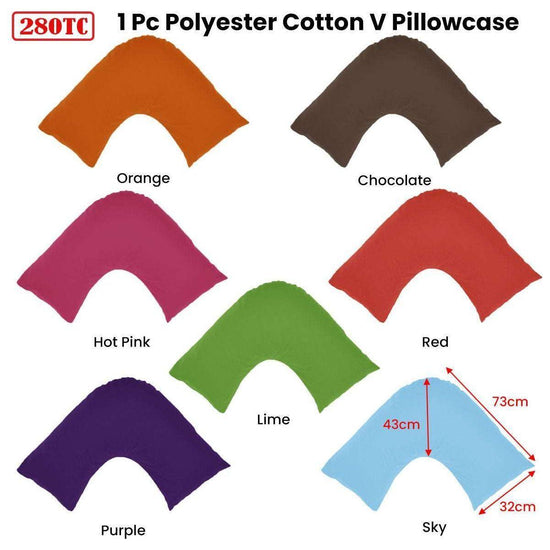 280TC EasyCare Polyester Cotton V Pillowcase Sky - Magdasmall