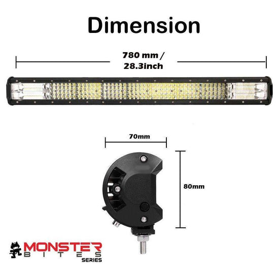 28 inch Philips LED Light Bar Quad Row Combo Beam 4x4 Work Driving Lamp 4wd - Magdasmall