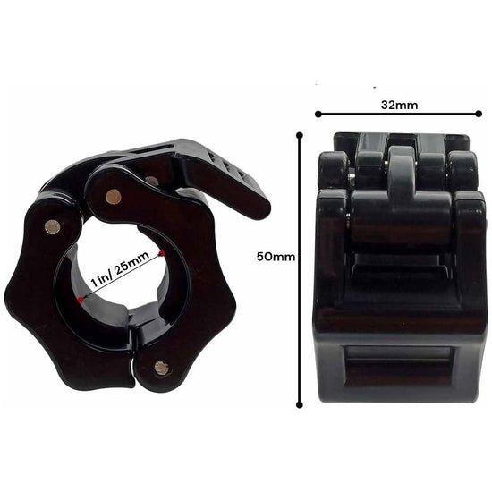 2Pcs 1in / 25mm Dumbbell Clamps Barbell Clamps Collars Clips Bar Plates Collar Clips Black - Magdasmall