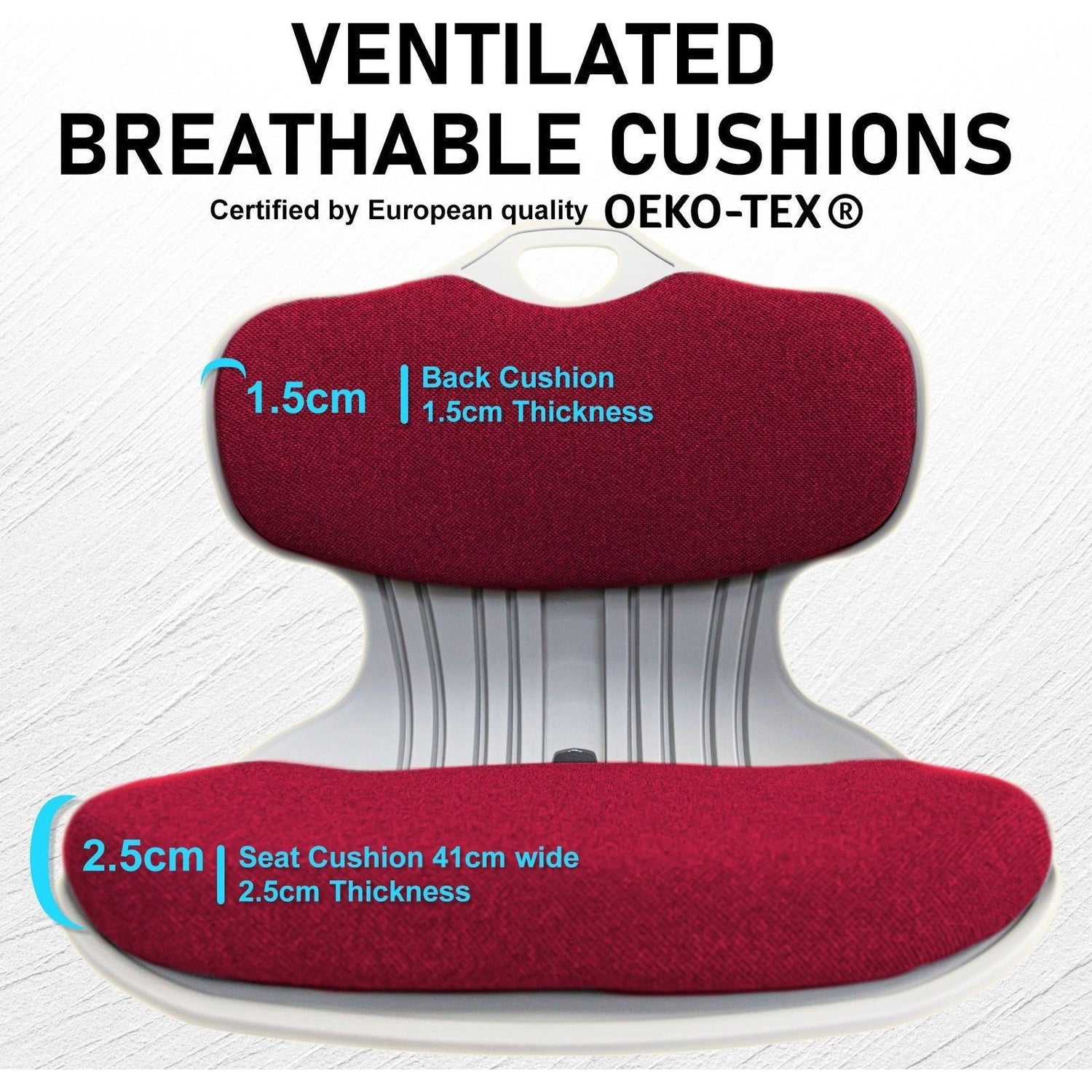 2X Slender Chair Posture Correction Seat Floor Lounge Padded Stackable RED - Magdasmall