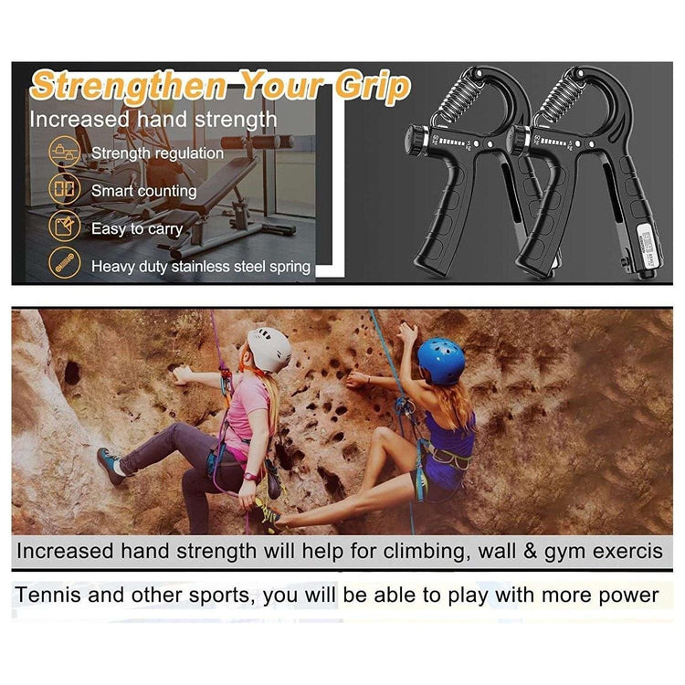 2 Pack Adjustable Hand Grip Strengthener for Hand Grip Strength and Wrist Rehabilitation (Resistance 5-60 kg) - Magdasmall