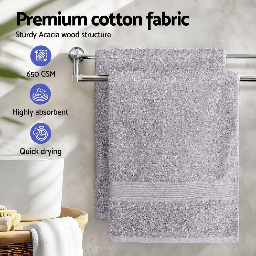 2 Pack Bath Sheets Set Cotton Extra Large Towel Grey - Magdasmall