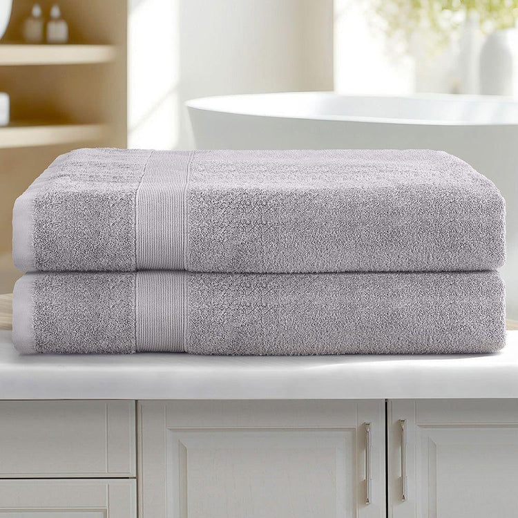 2 Pack Bath Sheets Set Cotton Extra Large Towel Grey - Magdasmall