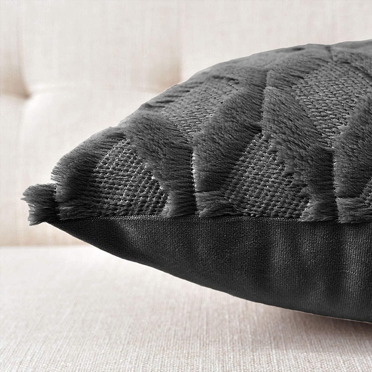 2 Pack Decorative Boho Throw Pillow Covers 45 x 45 cm (Black) - Magdasmall