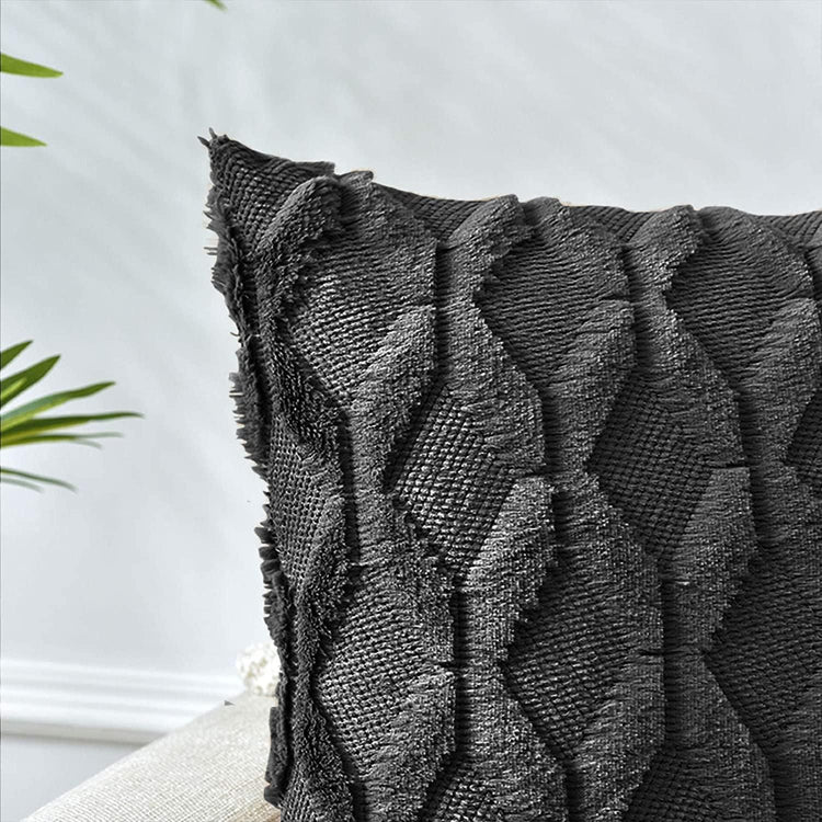 2 Pack Decorative Boho Throw Pillow Covers 45 x 45 cm (Black) - Magdasmall