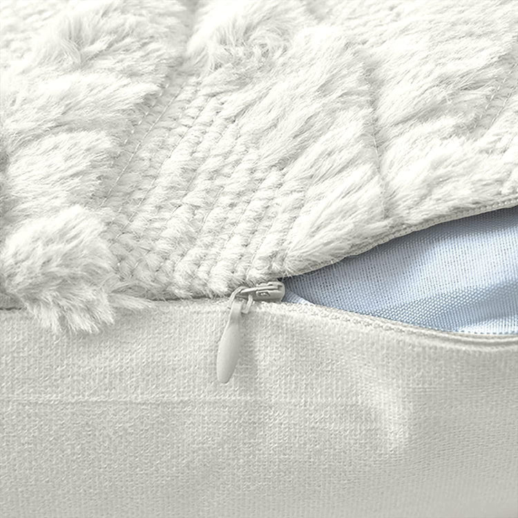 2 Pack Decorative Boho Throw Pillow Covers 45 x 45 cm (White) - Magdasmall
