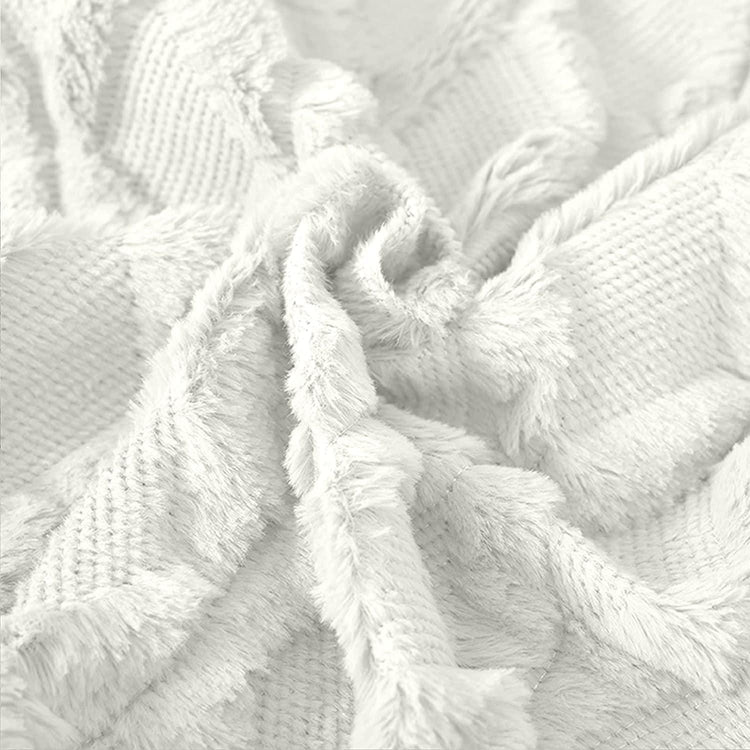 2 Pack Decorative Boho Throw Pillow Covers 45 x 45 cm (White) - Magdasmall