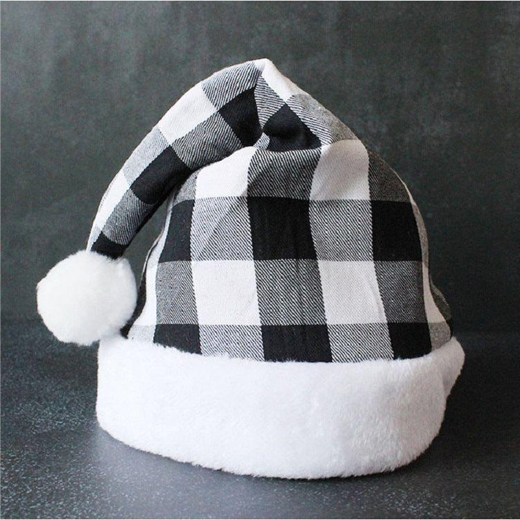 2 Pack Plaid Santa Hats for Adults, Buffalo Check Christmas Hats with White Fur Trim - Magdasmall