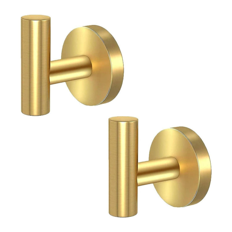 2 Pcs Wall Mount Bathroom Towel Hooks Holder Cloth Hanger Hook Kitchen Door Hanger Gold - Magdasmall
