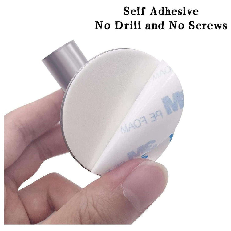 2 Pcs Wall Mount Self Adhesive Bathroom Towel Hooks Holder Cloth Hanger Hook Door Hanger Brushed Nickel - Magdasmall