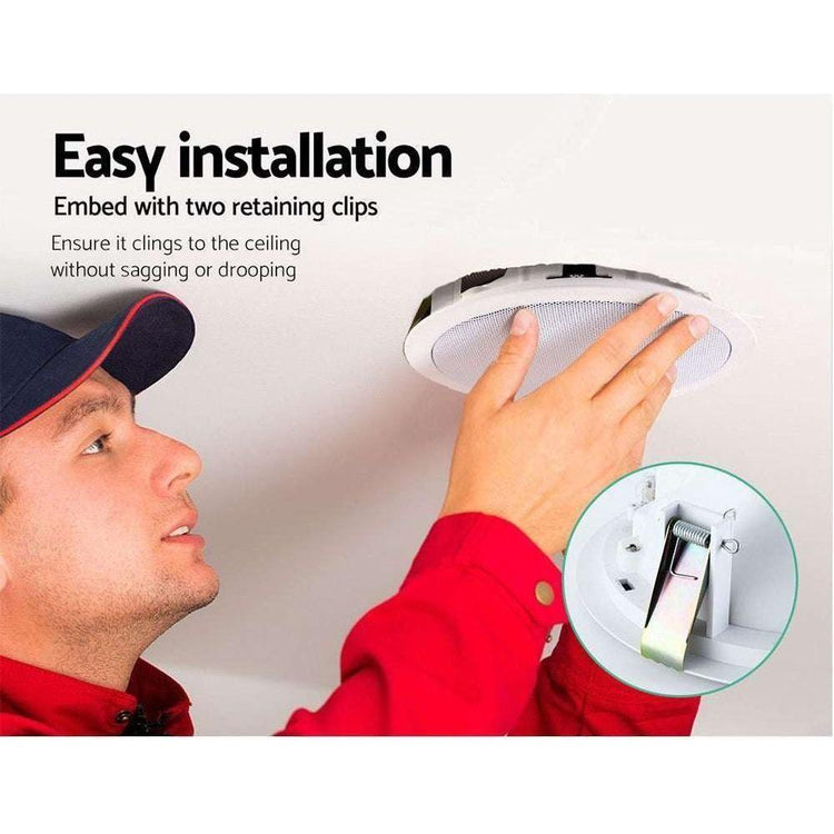 2 x 6" In Ceiling Speakers Home 80W Speaker Theatre Stereo Outdoor Multi Room - Magdasmall
