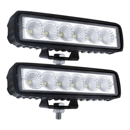 2 x 6inch 18W LED Work Light Bar Driving Lamp Flood Truck Offroad MINING UTE 4WD - Magdasmall