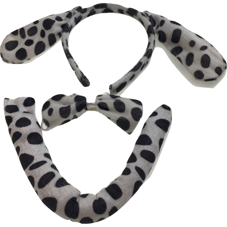 2pc Set Animal Headband w Bow Tail Dog + Frog Ears Hair Costume Halloween Party - Magdasmall