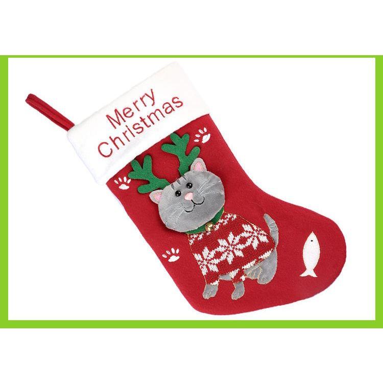 2pcs cute cat christmas stockings cartoon christmas socks gift bag christmas decoration socks christmas tree pendant - Magdasmall