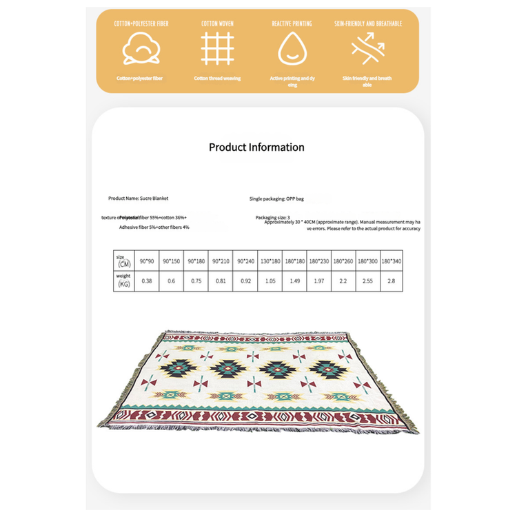 2pcs pack set 180*130cm Bohemian Picnic Blanket, Waterproof Camping Blanket, Outdoor Rug for Camping, Picnic, Beach - Magdasmall