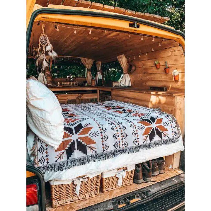 2pcs pack set 180*300cm Bohemian Picnic Blanket, Waterproof Camping Blanket, Outdoor Rug for Camping, Picnic, Beach - Magdasmall
