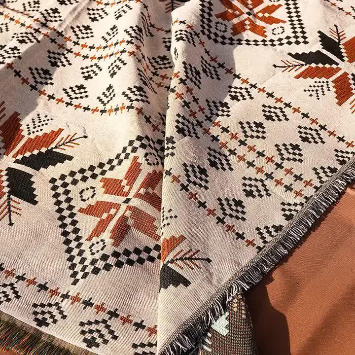 2pcs pack set 90*180cm Bohemian Picnic Blanket, Waterproof Camping Blanket, Outdoor Rug for Camping, Picnic, Beach - Magdasmall