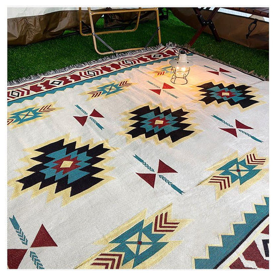 2pcs pack set 90*210cm Bohemian Picnic Blanket, Waterproof Camping Blanket, Outdoor Rug for Camping, Picnic, Beach - Magdasmall