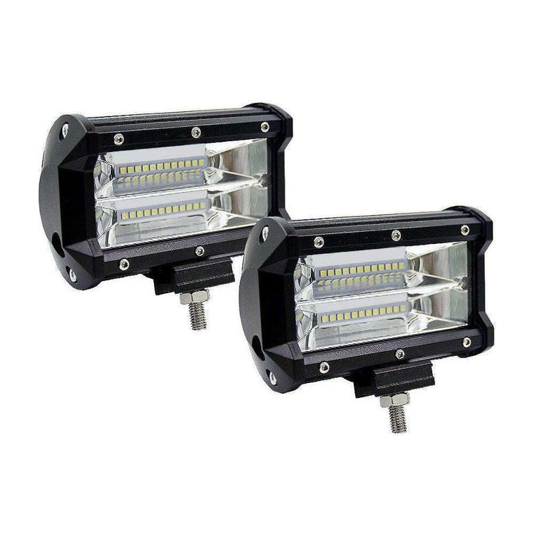 2x 5inch Flood LED Light Bar Offroad Boat Work Driving Fog Lamp Truck Scene 4x4 - Magdasmall