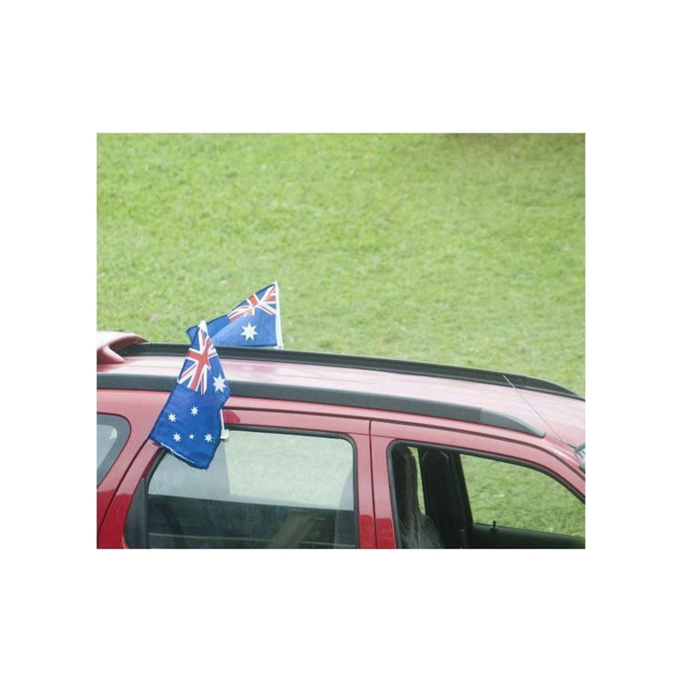 2x AUSTRALIA CAR FLAG with Window Clip Flags Australia Day 30cm x 45cm - Magdasmall