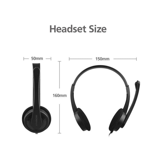 3.5mm Multi Device Stereo Headset Adjustable Headband Noiseless Volume Control