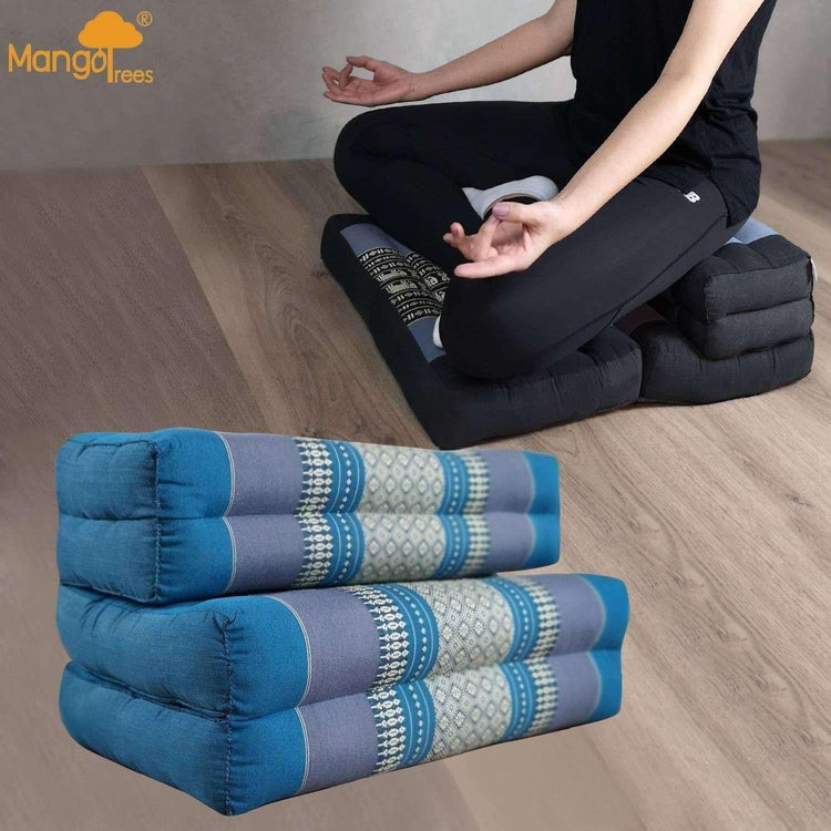 3-Fold Zafu Meditation Cushion Set Blue - Magdasmall