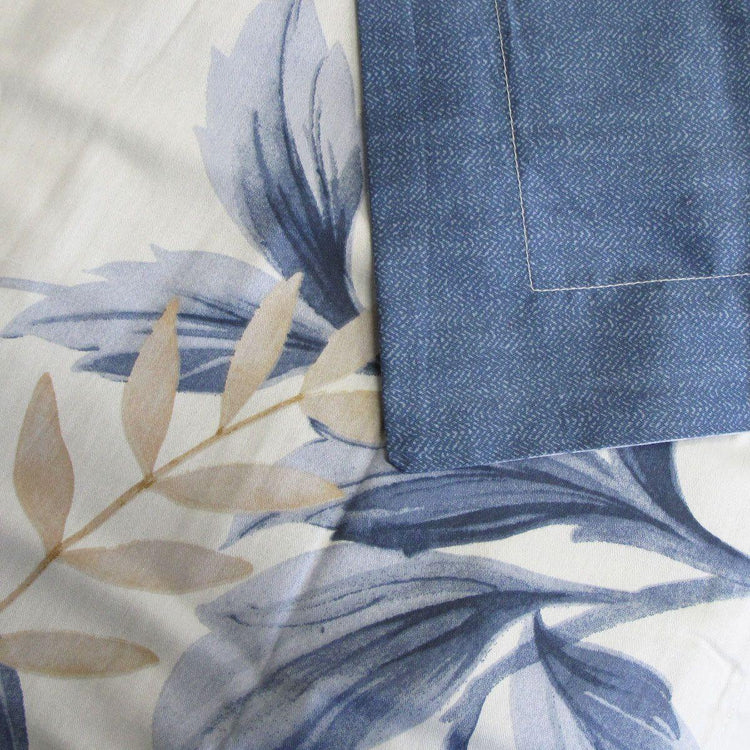 300TC Carolyn Blue Reversible Cotton Quilt Cover Set Queen - Magdasmall