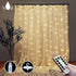 300 LEDs Window Curtain Fairy Lights 8 Modes and Remote Control for Bedroom (Warm White, 300 x 300cm) - Magdasmall
