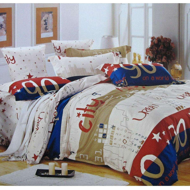310TC Urban City Cotton Printed Quilt Cover Set Single - Magdasmall