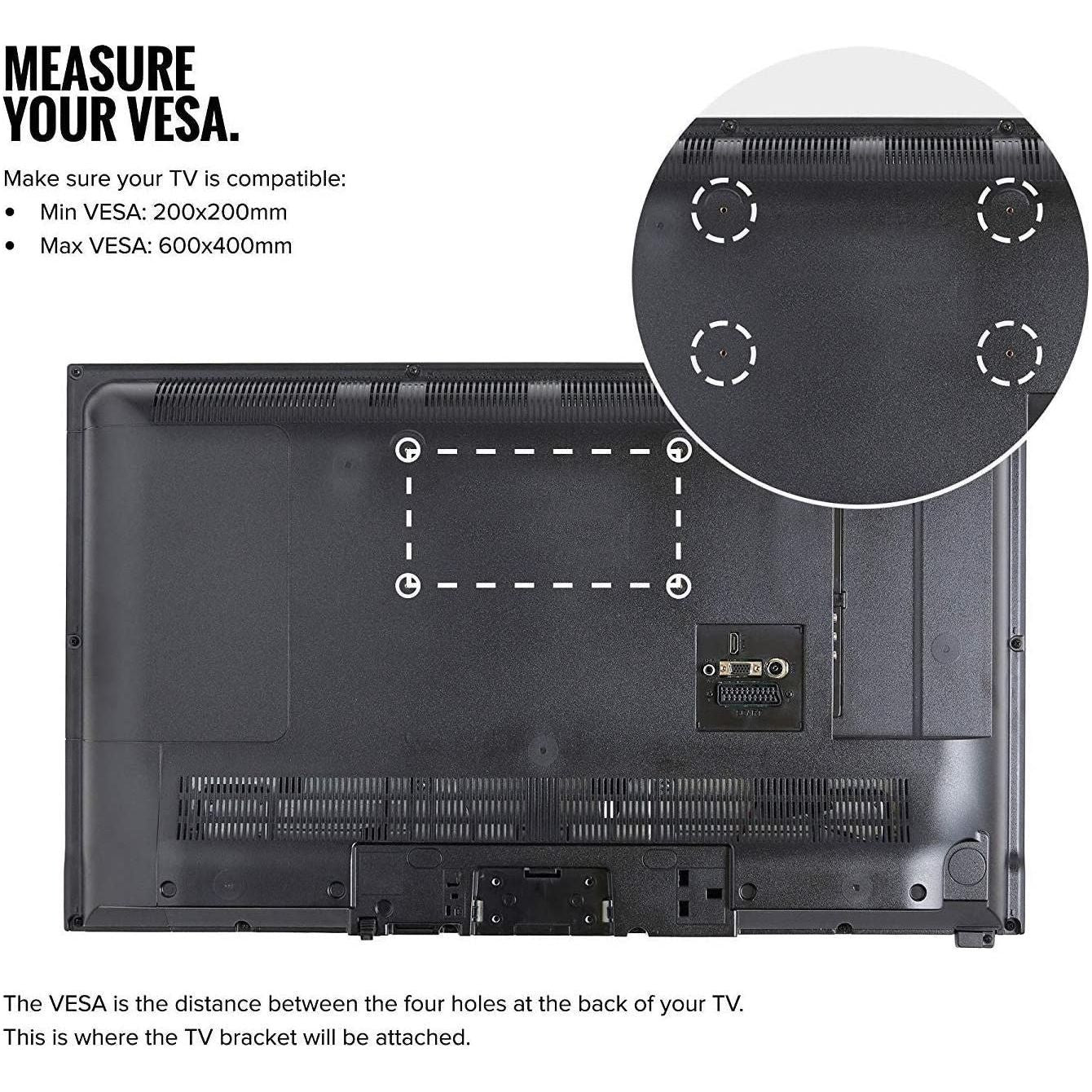 32-70 Inch Fixed TV Wall Mount Bracket TV Bracket Wall Mount up to 75KG - Magdasmall