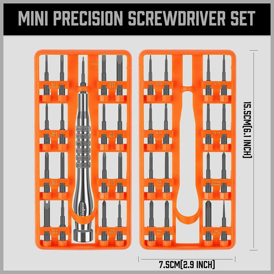 33 PC PRECISION SCREWDRIVER SET BITS PHILIP FLAT SLOTTED TORX HEX ELECTRONIC FIX - Magdasmall