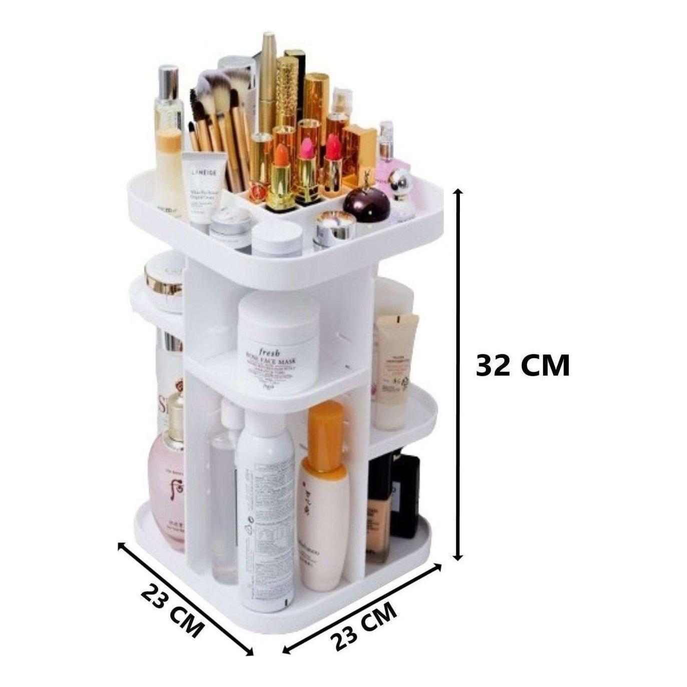 360 Rotating Large Capacity Makeup Organizer for Bedroom and Bathroom (White) - Magdasmall