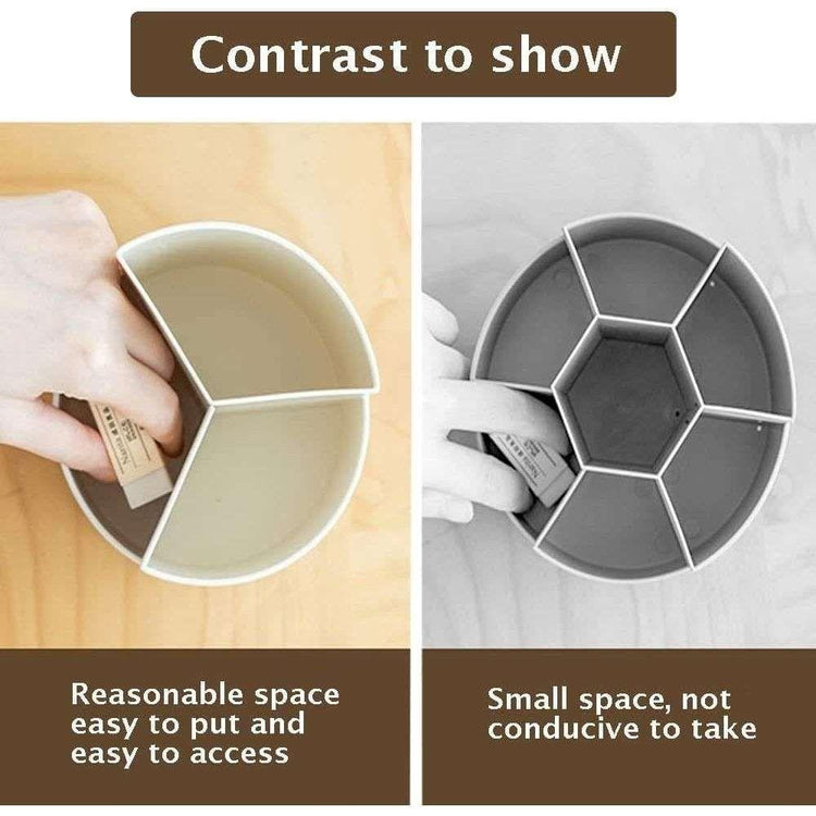 360 degree rotating multi-functional pen holder with 3 separate layer for office desk organiser (White) - Magdasmall