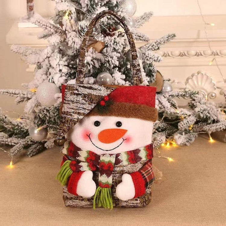3 PCS Christmas Gift Bags - Santa, Snowman, and Reindeer Design for Holiday Treats and Presents - Magdasmall