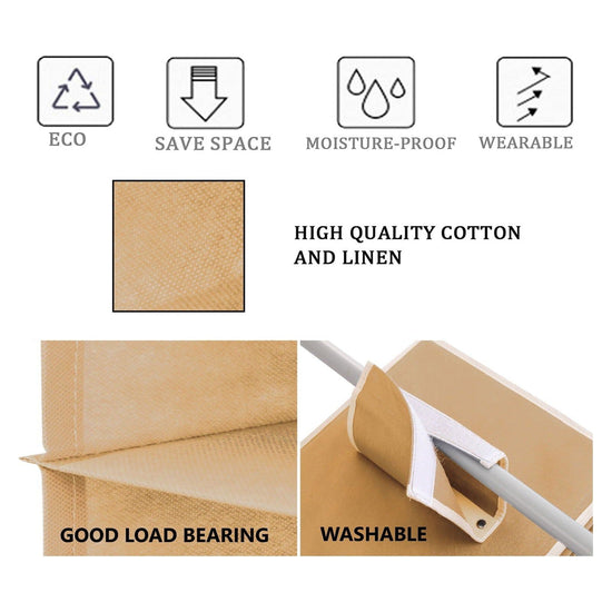 3 Pack 5-Tier Shelf Hanging Closet Organizer and Storage for Clothes (Beige) - Magdasmall