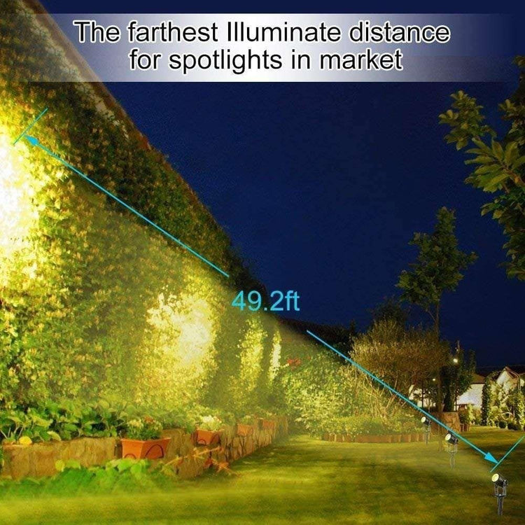 3 x LED Spotlights Powered Solar Garden Lights Outdoor Waterproof (Warm White) - Magdasmall