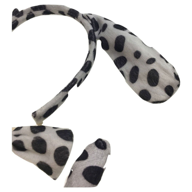 3pcs DOG EAR HEADBAND w Bow Tail Animal Costume Halloween Party Hair Dalmatian - Magdasmall