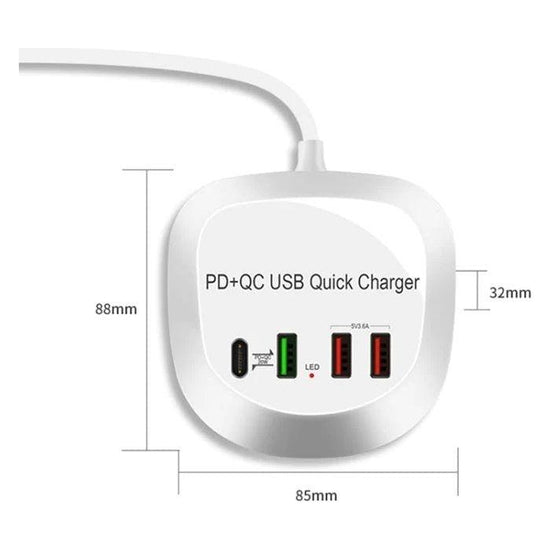 4-Port PD+QC3.0 Charger 40W with AU AC Adapter - Magdasmall