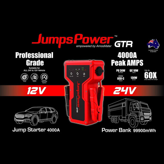 4000A Jump Starter 12V Powerbank 99900mWh 24V Pro Car Battery Charger LED GTR - Magdasmall