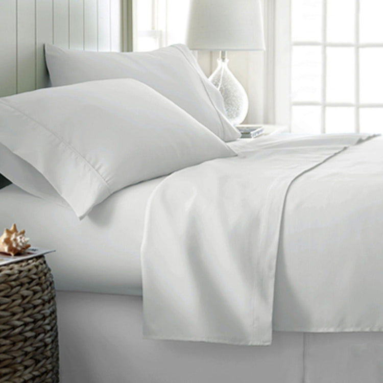 400TC Cotton Sateen Sheet Set King - White - Magdasmall