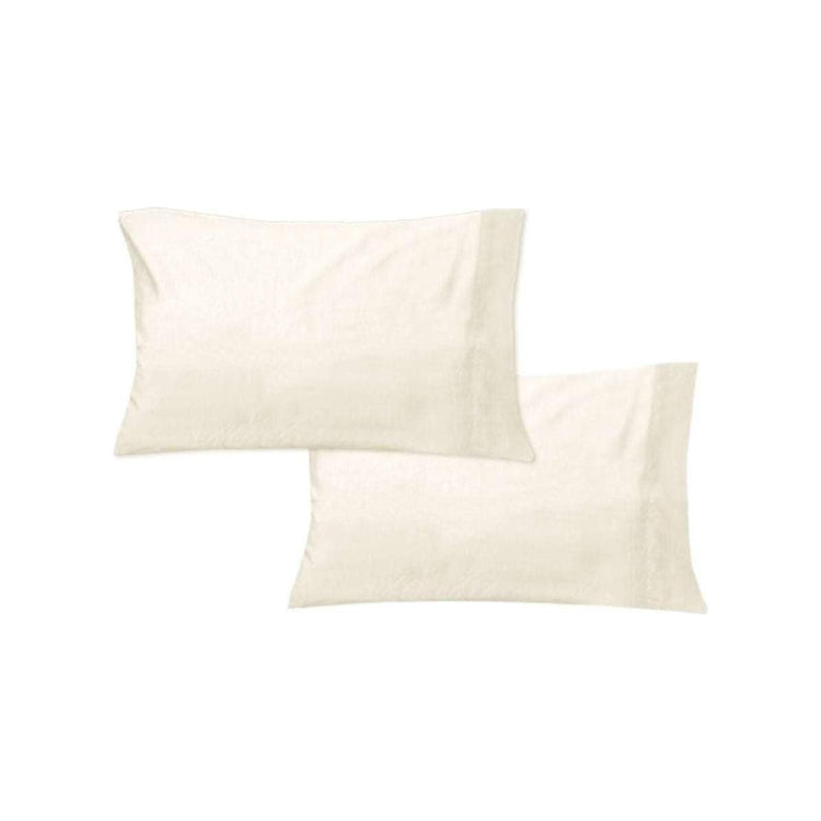 400TC Pair of Solid Color No Flap Standard Pillowcases Cream - Magdasmall
