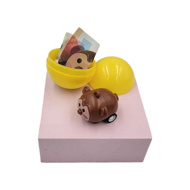 40X Cute Animal Pull Back Car Toy Capsules 50mm Collectible Gacha in Display Box - Magdasmall