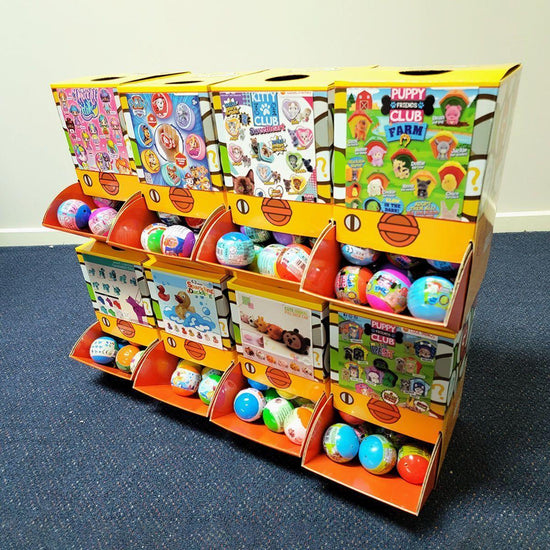 40X Geometric Translucent Dog Toy Capsules 50mm Collectible Gacha in Display Box - Magdasmall