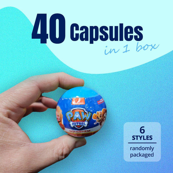 40X Kenisy Paw Patrol Squishy Toy Capsules 50mm Collectible Gacha in Display Box - Magdasmall