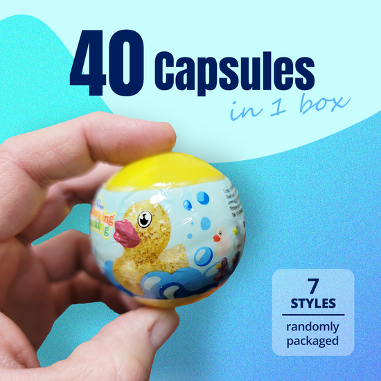 40X Kenisy Sparkling Glitter Duck Capsules 50mm Collectible Gacha in Display Box - Magdasmall