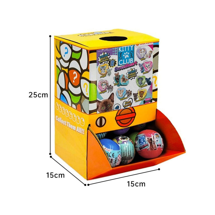 40X Kitty Club Sweet Heart Cat Toy Capsules 50mm Collectible Gacha w Display Box - Magdasmall