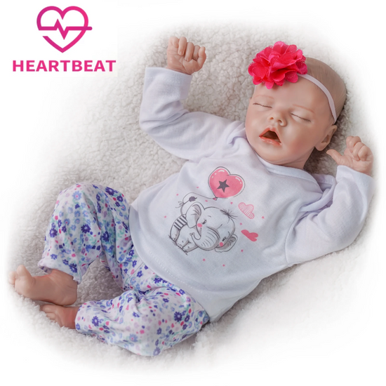 46cm Reborn Baby-Heartbeat &amp; Coos-Vinyl Doll -Cloth Body-Painted Baby-Handmade