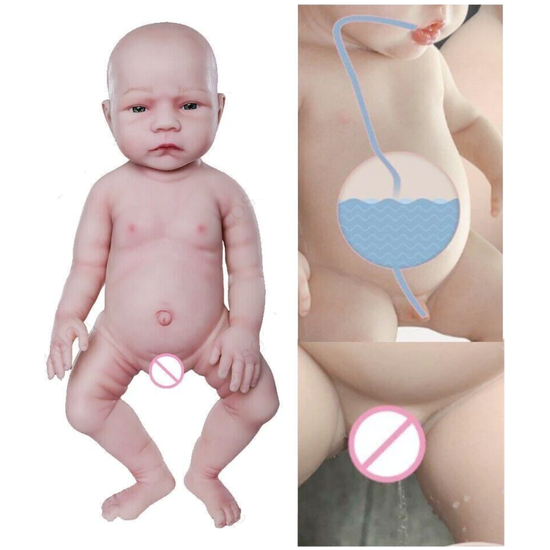 47cm Reborn Baby Dolls Full Silicone Baby Doll-Drink-Wet System-Painted-Handmade - Magdasmall