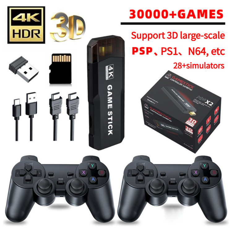 4K 3D Wireless Retro Game Console - 30,000+ Games with Dual Controllers, Supports PSP/PS1/N64 & 28+ Emulators - Magdasmall